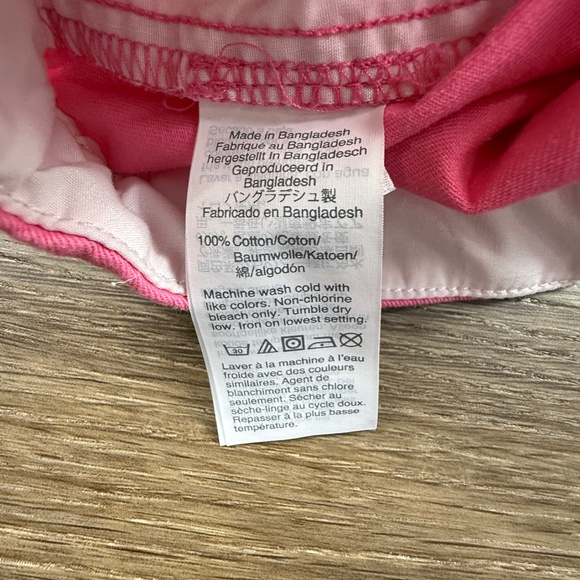 J. Crew Crewcuts Scallop Edge Chino Shorts Pink Sz 7 Button Closure Adjustable - Picture 10 of 10